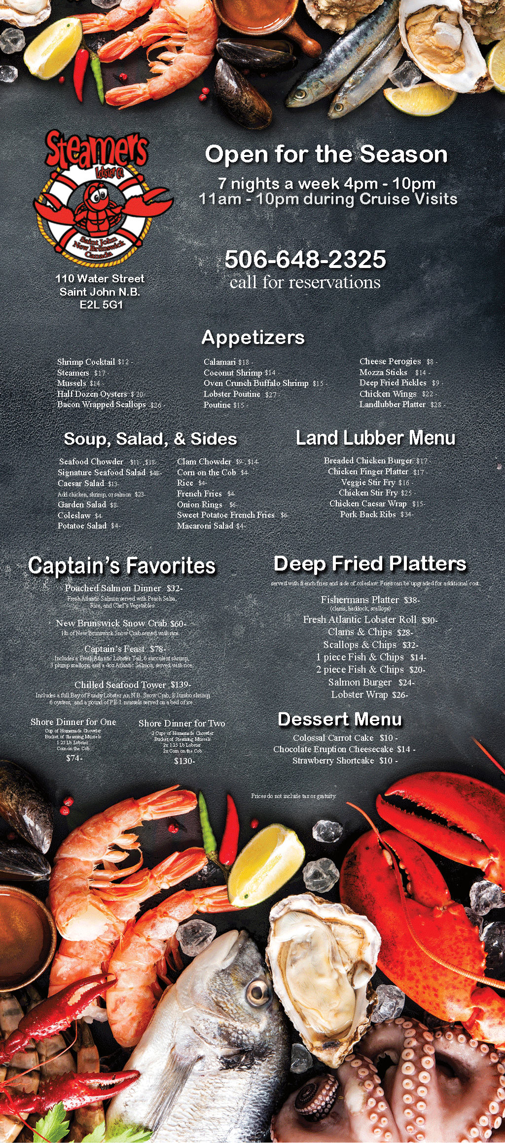 Steamers Lobster Company Water Street Saint John NB Cruise Ship Fresh Seafood